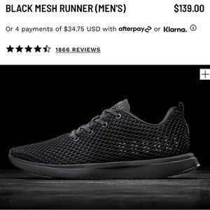 NOBULL - Mens Black Mesh Runner - Size 9.5